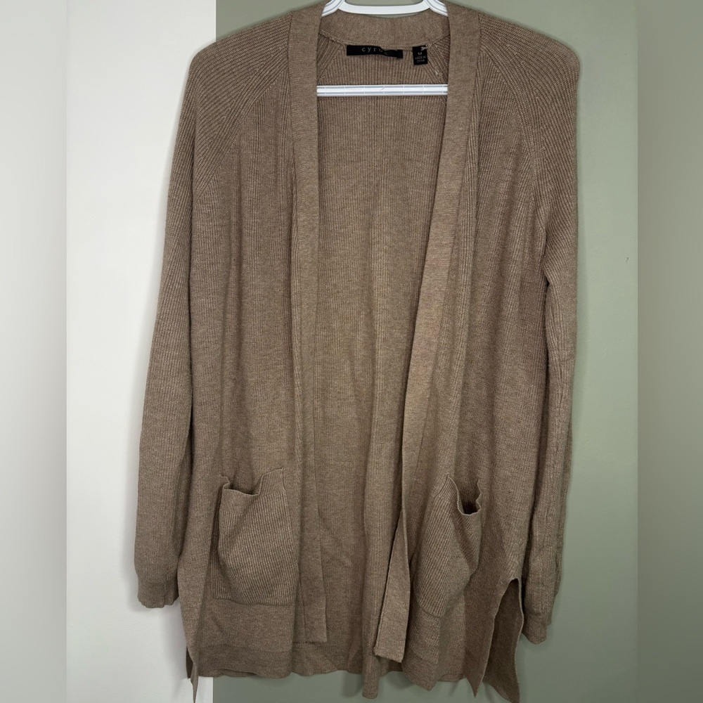 Women's Tan Sweater Wrap Cardigan